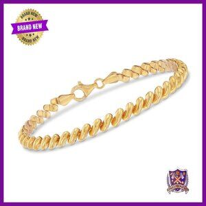 Italian 18kt Gold Over Sterling San Marco Herringbone Bracelet 7"